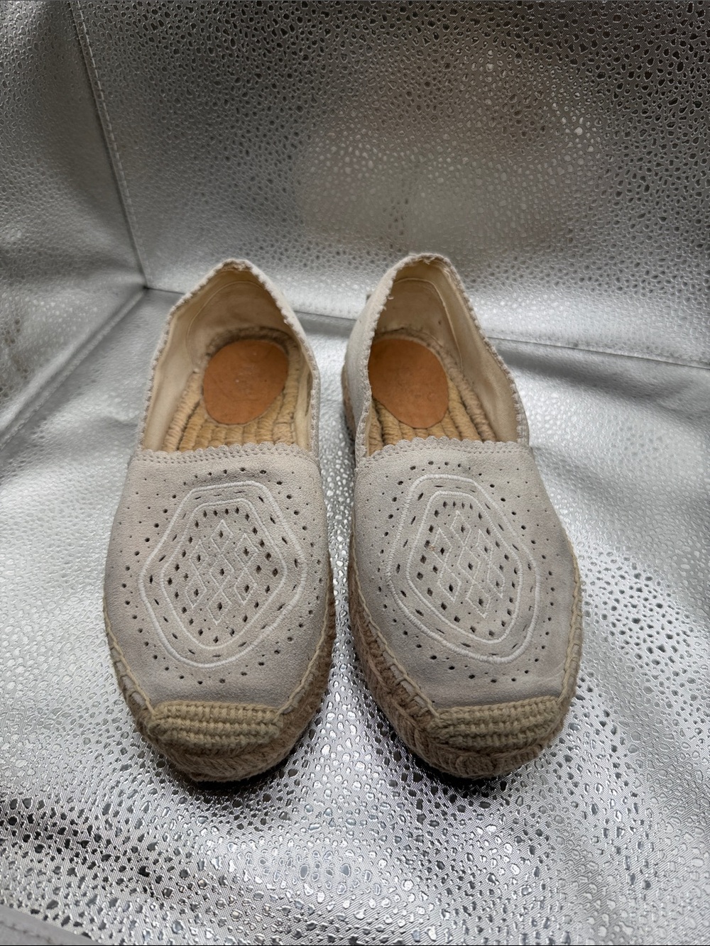 UGG Heidi Perf Cream Perforated Espadrille Slip-On Flats